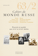 Cahiers du monde russe 63/2